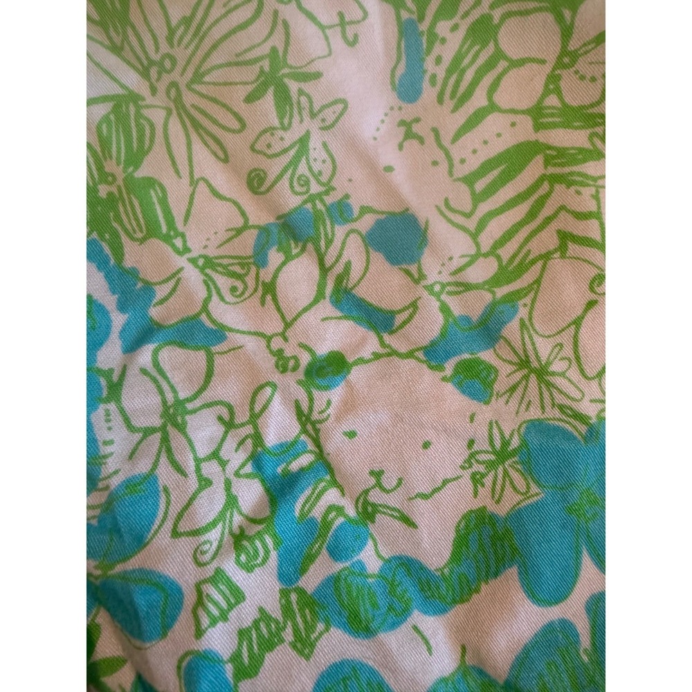 Lilly Pulitzer The Chipper Short Women 8 Blue Green Floral Tropical Chino Shorts - Picture 6 of 6